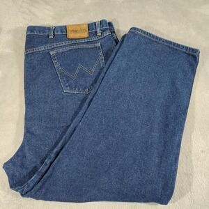 Wrangler Jeans Men 50/29.5 Blue Denim Cotton Farmer Work Western Country Classic